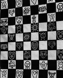 Black and White Taino Grid Tote Bag