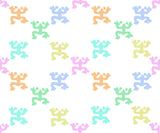 Detail of pastel coqui frog fabric