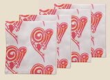 Red Hearts Cocktail Napkins (Set of 4)
