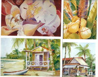 4 Note Cards of Shore Scenes