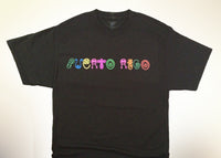 Black Puerto Rico T Shirt - Taino Characters