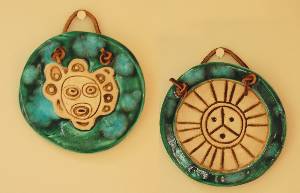 Two Small Taino Plaques with Green Glaze