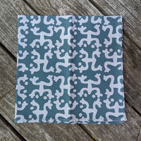 Grey and Teal Taino Coqui Dinner Napkin (Sold Individually)